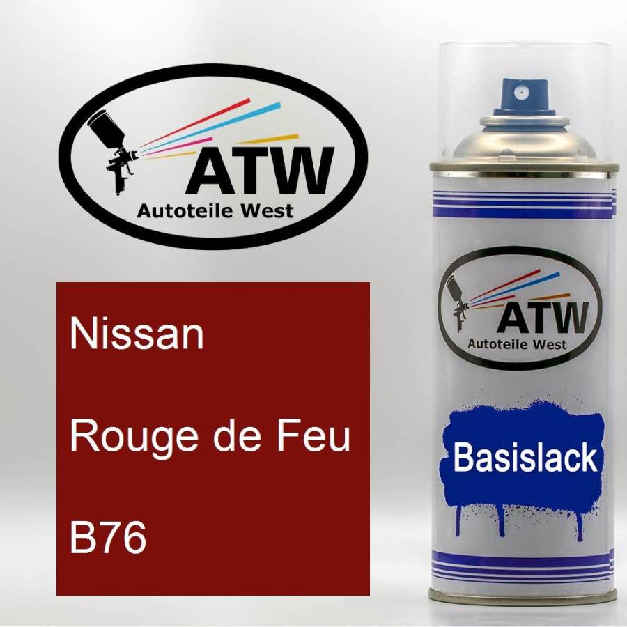Nissan, Rouge de Feu, B76: 400ml Sprühdose, von ATW Autoteile West.